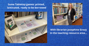 Display of Tabletop resources at NMTAFE library