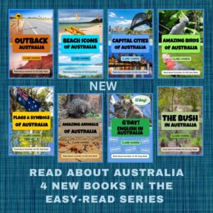 Covers of 8 Read about Australia easy read books for ESOL learners